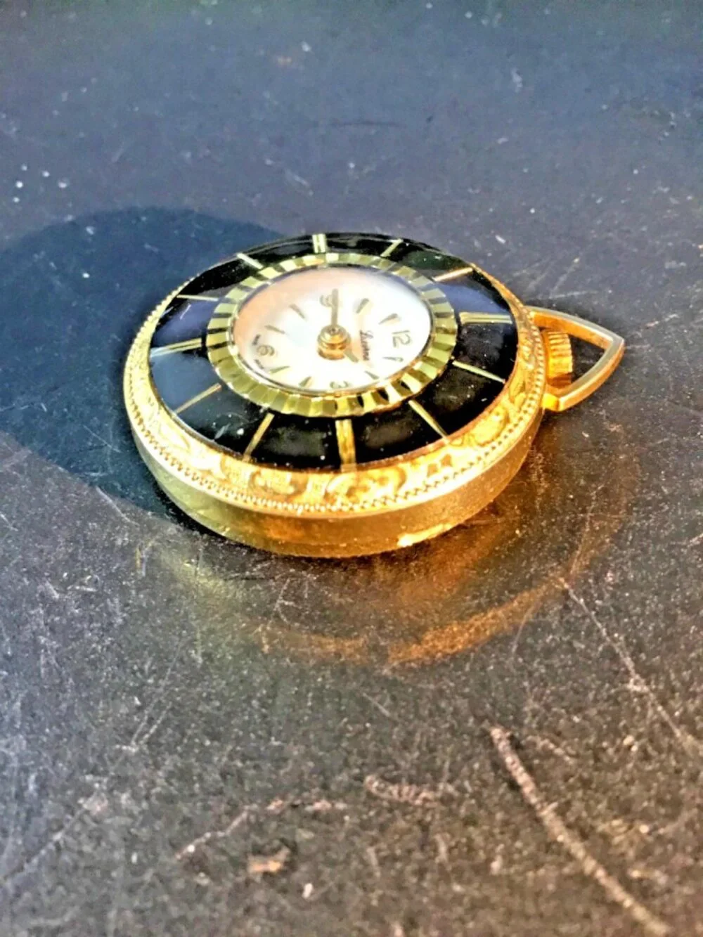 Vintage Lucerne Swiss Pendant Pocket Watch – 33.9 mm – Non‑Running – For Parts/R
